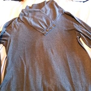 Soft gray cowl neck tunic/top